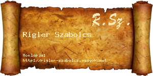 Rigler Szabolcs névjegykártya