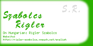 szabolcs rigler business card